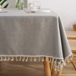 Oil-Proof Cotton-Linen Tablecloth Gray