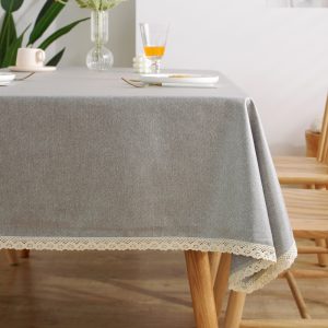 Oil-Proof Linen Tablecloth Gray