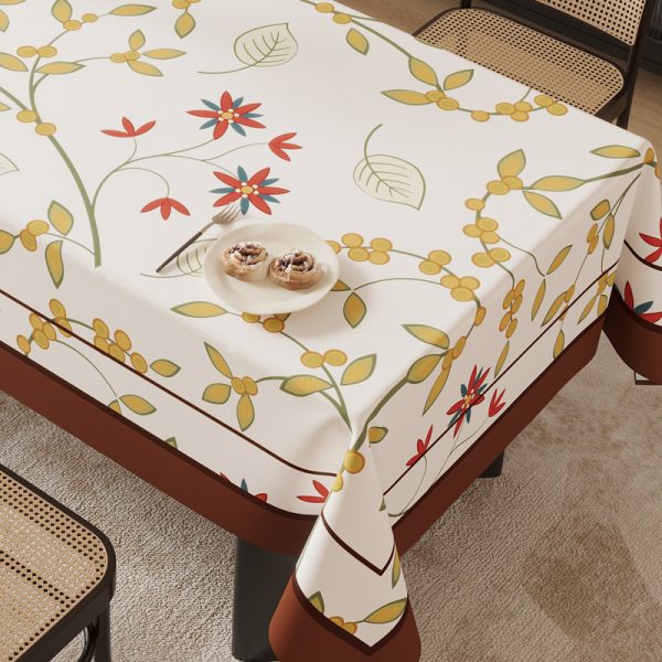 waterproof-leather-table-cover-oil-proof-durable-for-home-outdoor-kioscr - Image 2