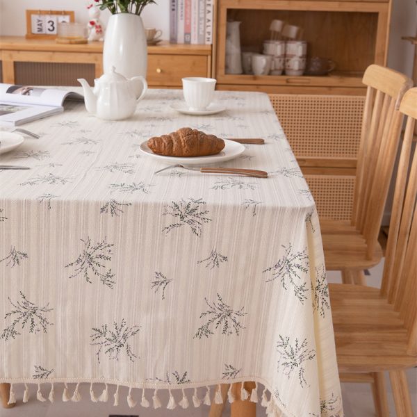 Lightweight breathable cotton tablecloth for indoor or outdoor use