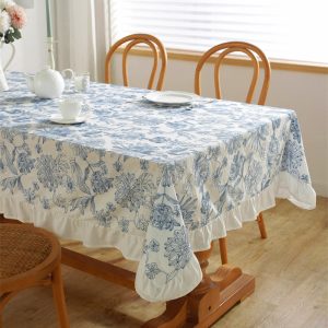 Cotton Embroidered Tablecloth –Blue Embroidery