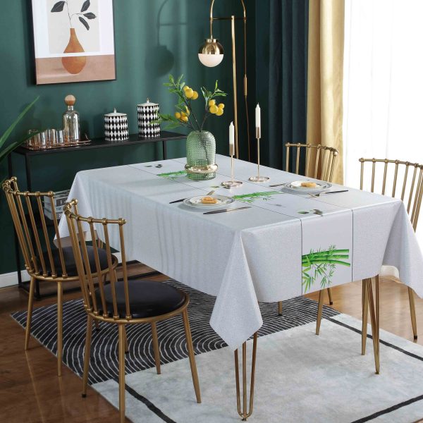 Bamboo pattern waterproof tablecloth made from wipeable oilcloth PVC, perfect for outdoor and indoor table protection