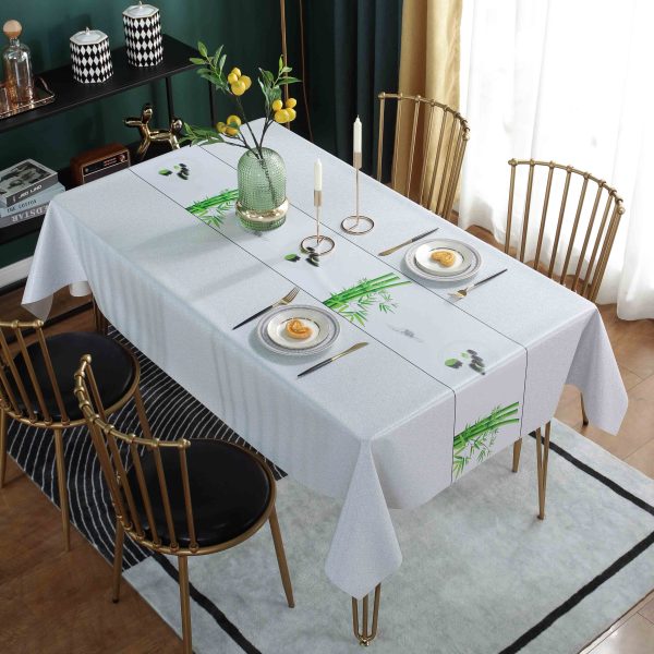 Bamboo pattern waterproof tablecloth made from wipeable oilcloth PVC, perfect for outdoor and indoor table protection