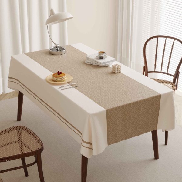 Oilcloth tablecloth styled for modern minimalist kitchen or patio dining