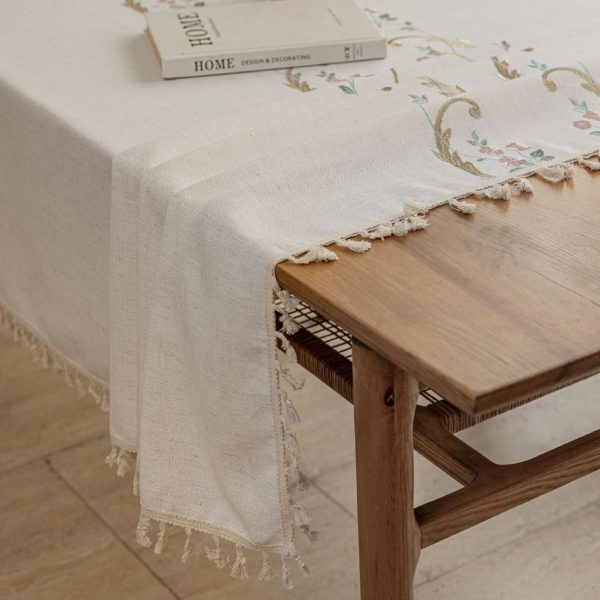 Polyester Tablecloth-Charming Floral Tassel - Image 2