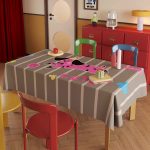 Child-friendly wipeable tablecloth featuring playful puppy design and waterproof tablecloth fabric