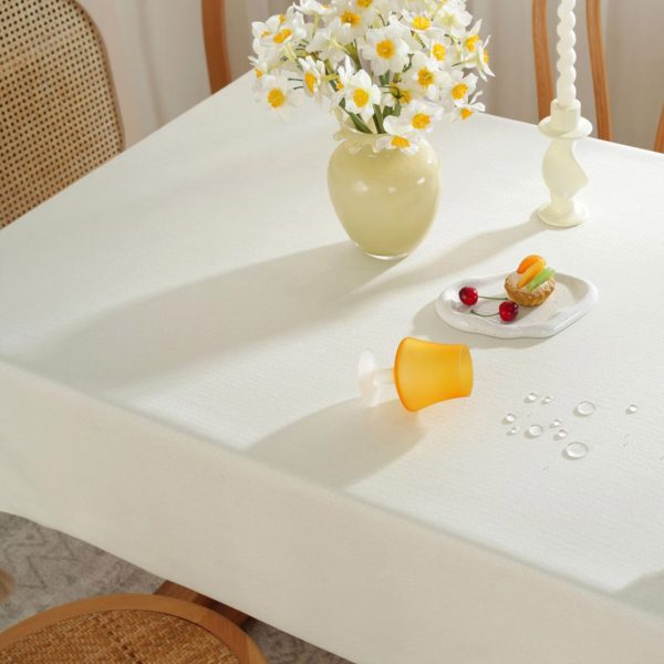 Waterproof picnic tablecloth in beige for outdoor garden setting