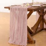 Elegant pink table runner on modern dining table with floral centerpiece