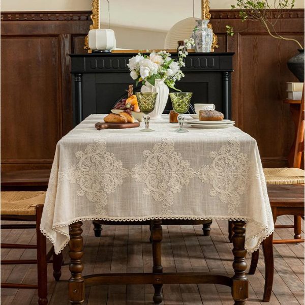 Cotton-Linen Blend – Vintage Table Linens – Elegant Vine - Image 2