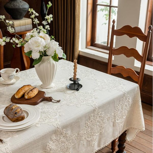 Cotton-Linen Blend – Vintage Table Linens – Elegant Vine - Image 4